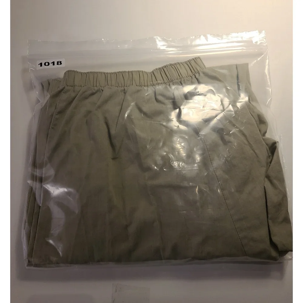 Men's Khaki Tan Pajama Lounge Pants XL 36x28 Elastic Waist Cotton Blend Straight